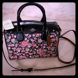 Brand New Coach Purse- Black and Floral